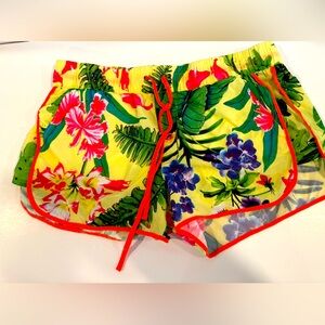 VANILLA Sky  Pink and Orange Retro Floral Printed Shorts- Size L